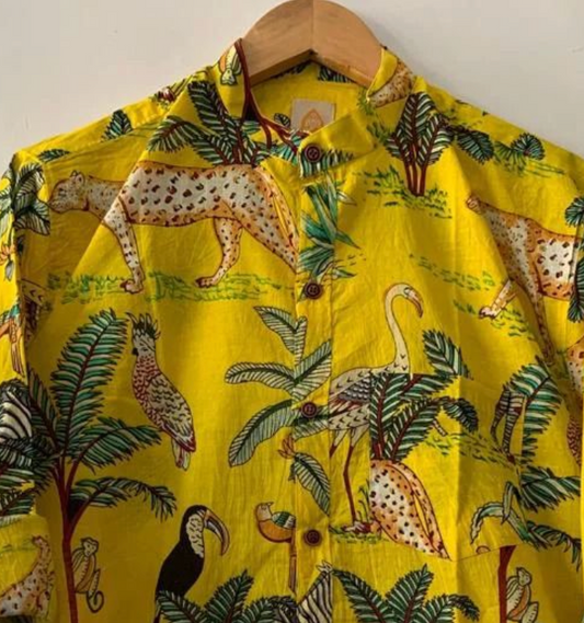 Jungle  Print Cotton Full Sleeve Shirt for Men