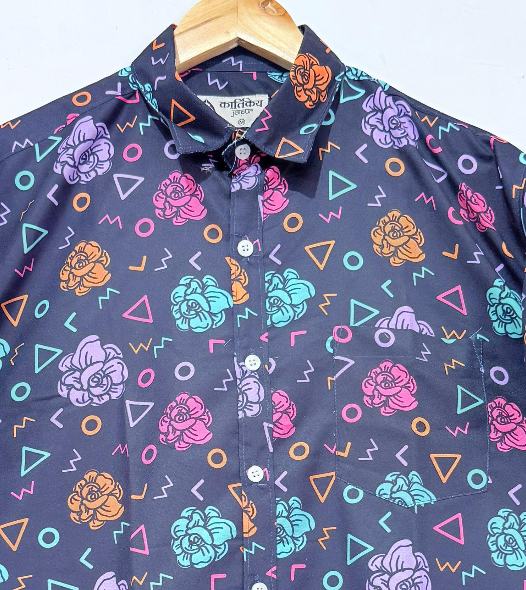 Cotton Blend Partywear Shirt For Men