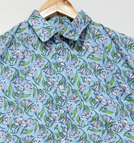 Floral Cotton Blend Casual Shirt For Men