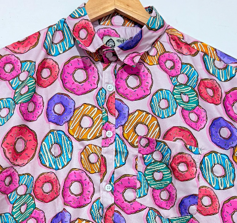 Quirky Print Cotton Blend Casual Shirt For Men