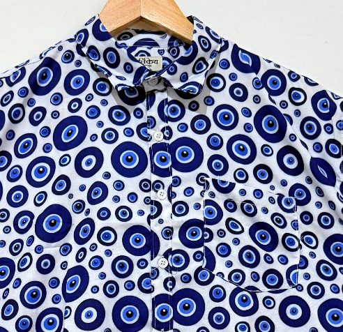 Quirky Print Cotton Blend Casual Shirt For Men