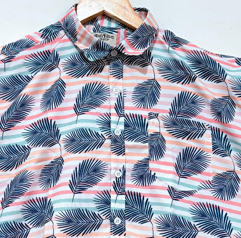 Quirky Print Cotton Blend Casual Shirt For Men
