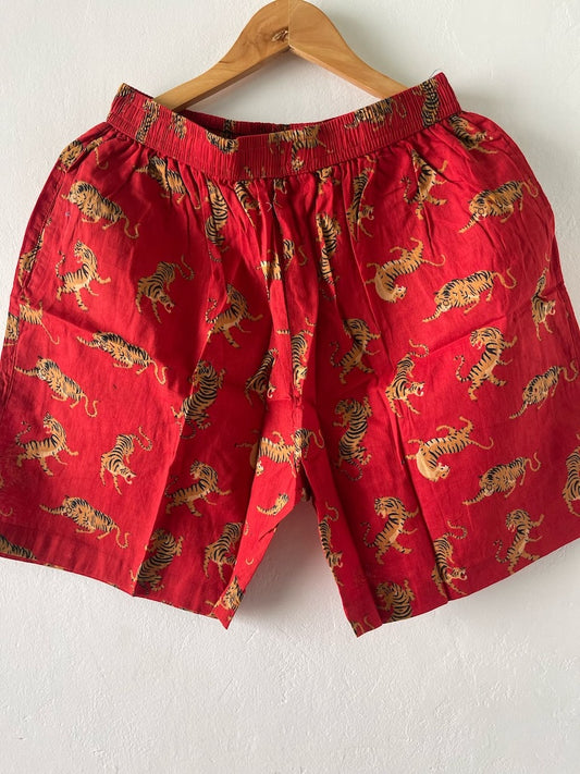 Jungle Print Cotton Shorts for Men
