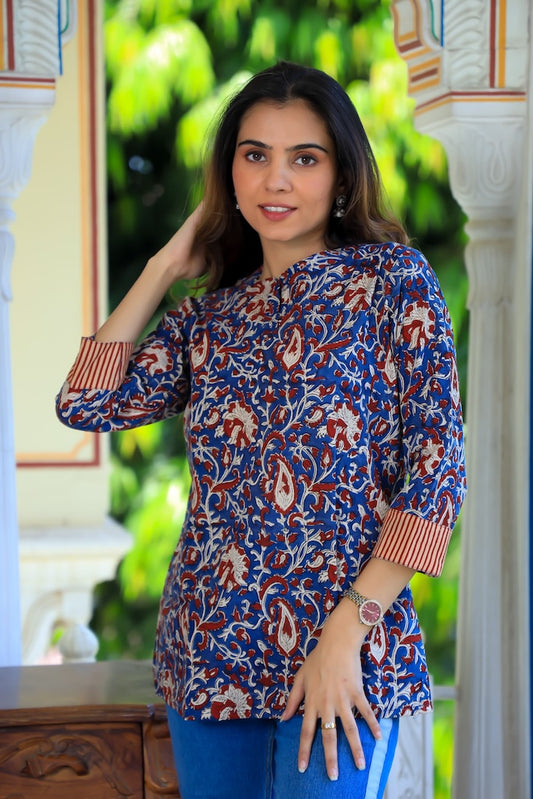 Handblock Cotton Printed Tops For Women