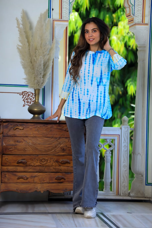 Handblock Cotton Printed Tops For Women