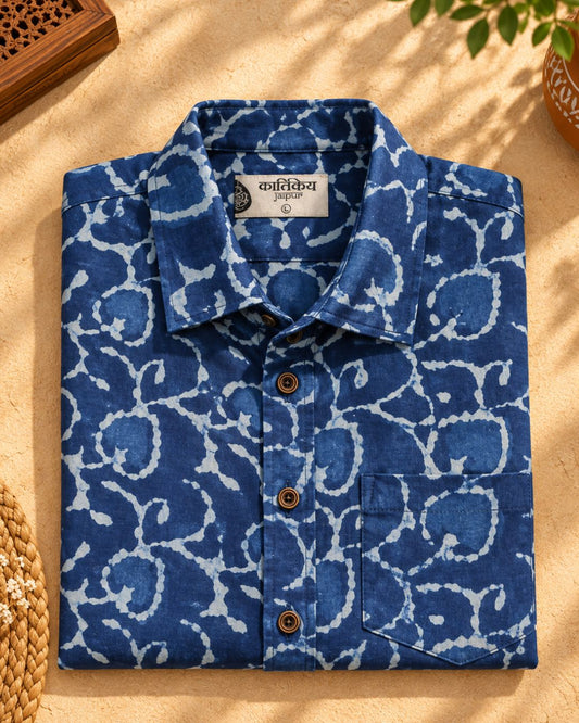 Indigo Half Sleeve Shirt for Men