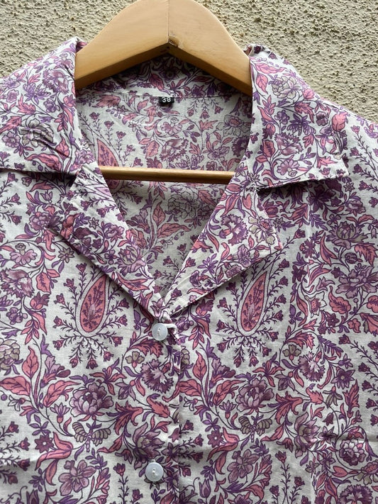 Kalamkari Print Half Sleeve Cotton Shirt for Women