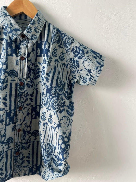 Stylish Boys’ Half Sleeve Cotton Shirt- Oversized