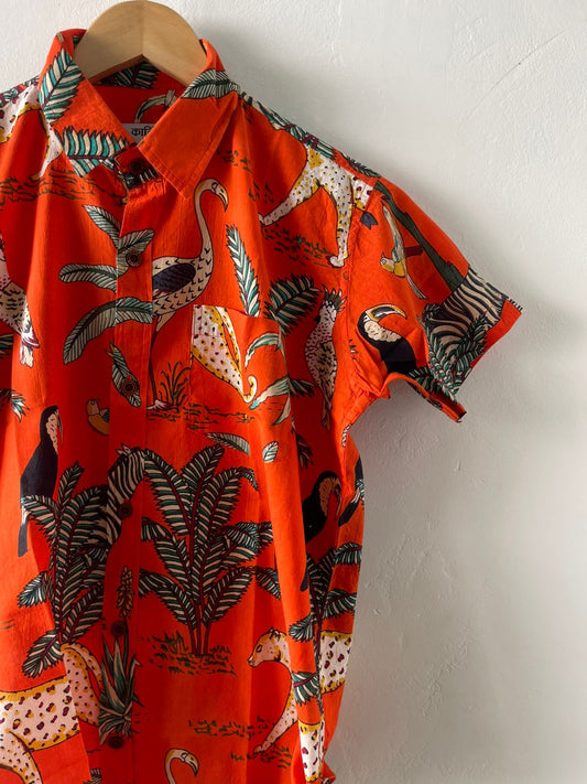 Jungle Print Kids Shirt- Oversized