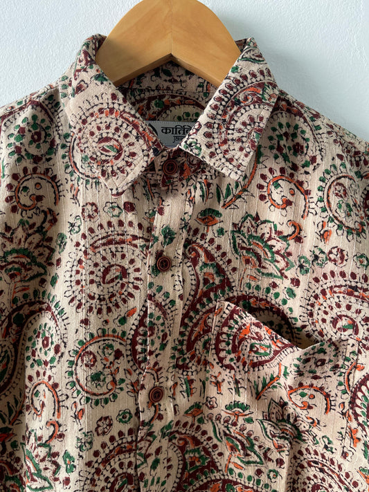 Premium Kalamkari Vintage Shirt for kids- Oversized