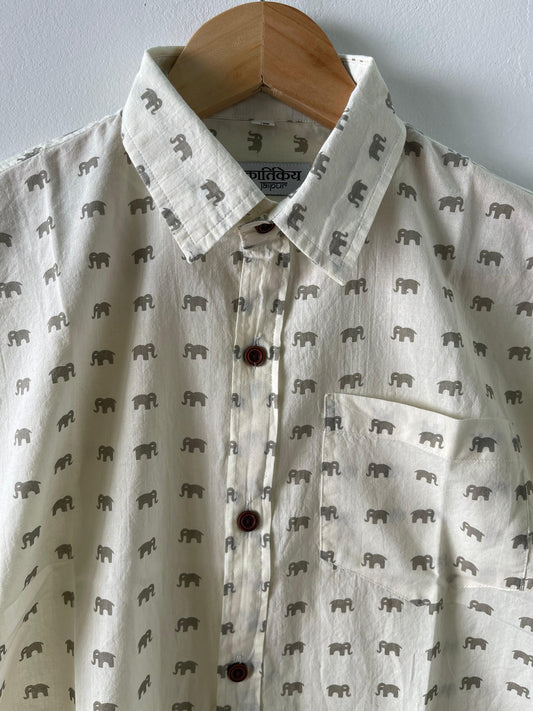 Cute Elephant Print Cotton shirt for kids- Oversized