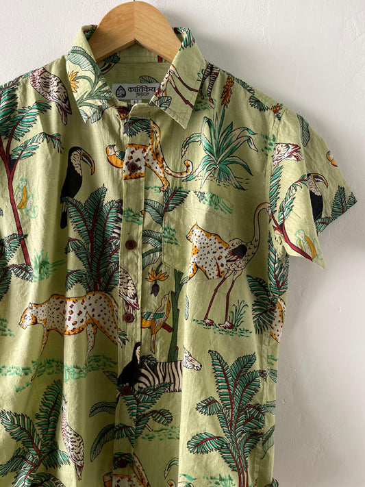 Jungle Book Print Kids Vintage Cotton Shirt- Oversized