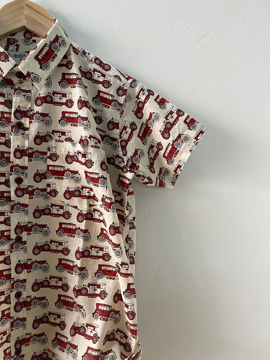 Vintage Jeep Print Kids Shirt- Oversized