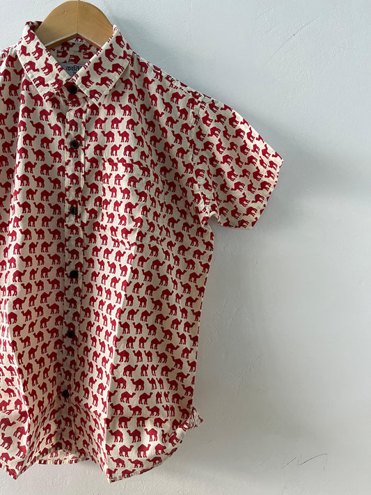Jaisalmer Print Kids Cotton Shirt- Oversized