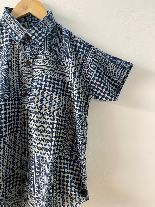 Classice Kids Indigo Blue Cotton Comfort Shirt By - Kartikeya Jaipur- Oversized