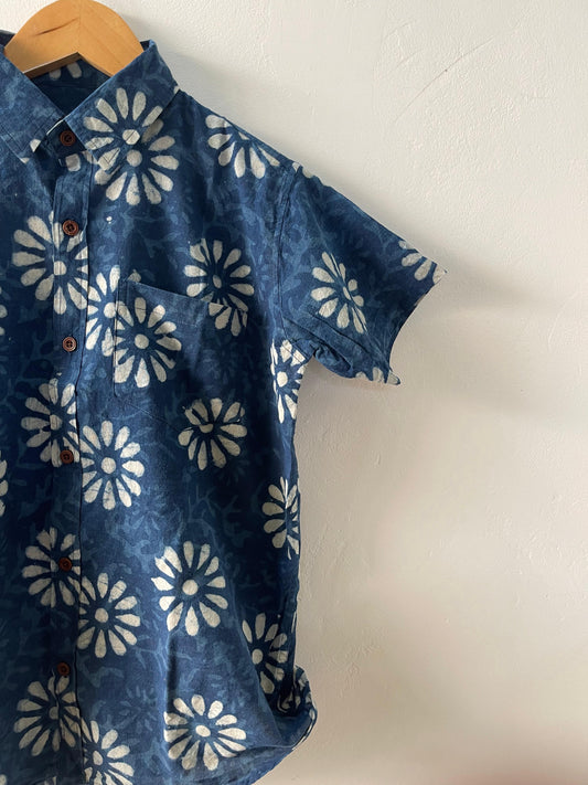 Kids Indigo Blue Comfort Shirt- Oversized