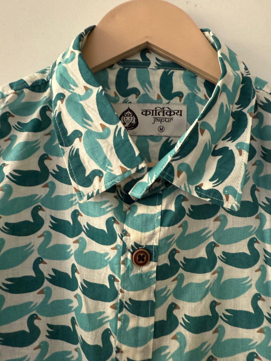 Quirky Print Men's Half Sleeves Cotton Shirt