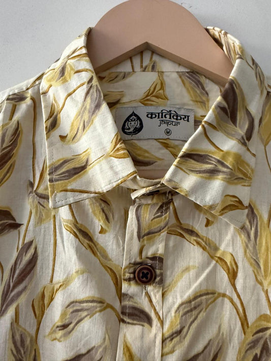 Men's Half Sleeves Floral Print Cotton Shirt - Goa Vibes
