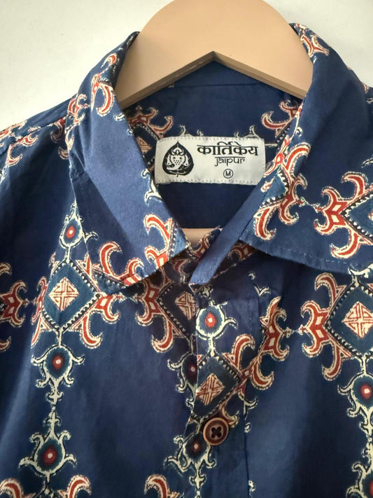 Men's Half Sleeves Vintage Cotton Shirt