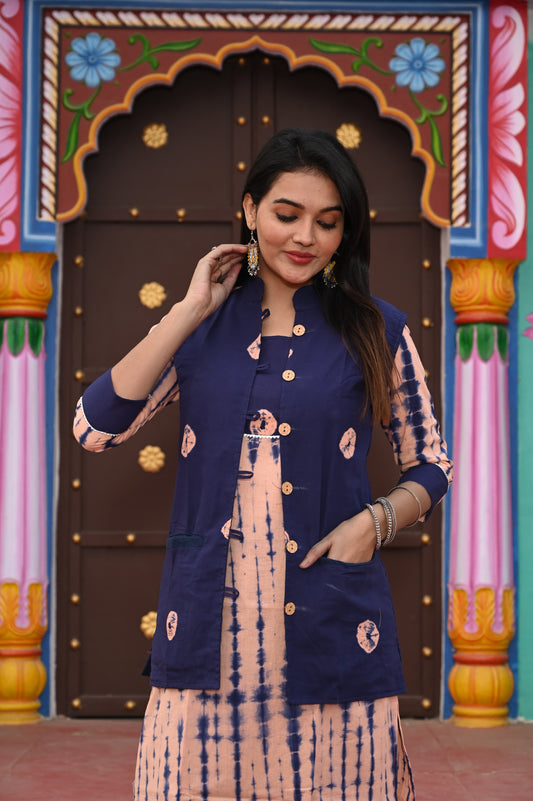 Women’s Cotton Kurti Pant Set With jacket