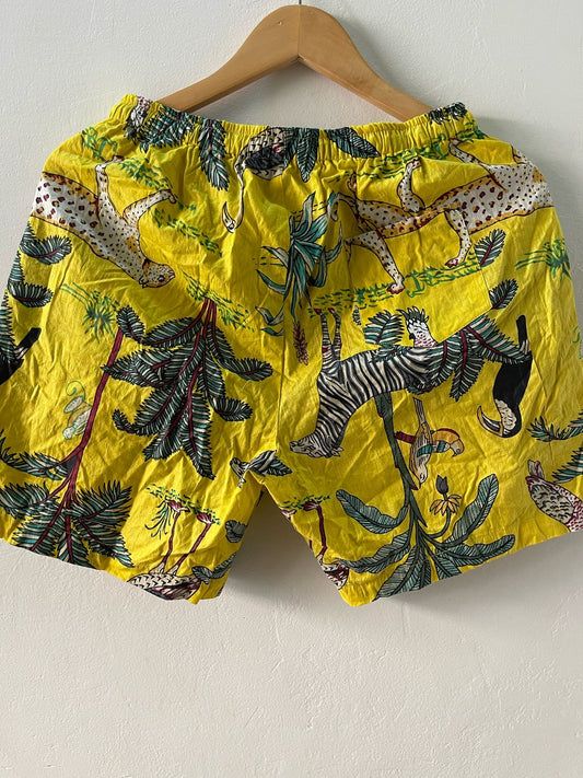 Jungle Print Men's Cotton Shorts