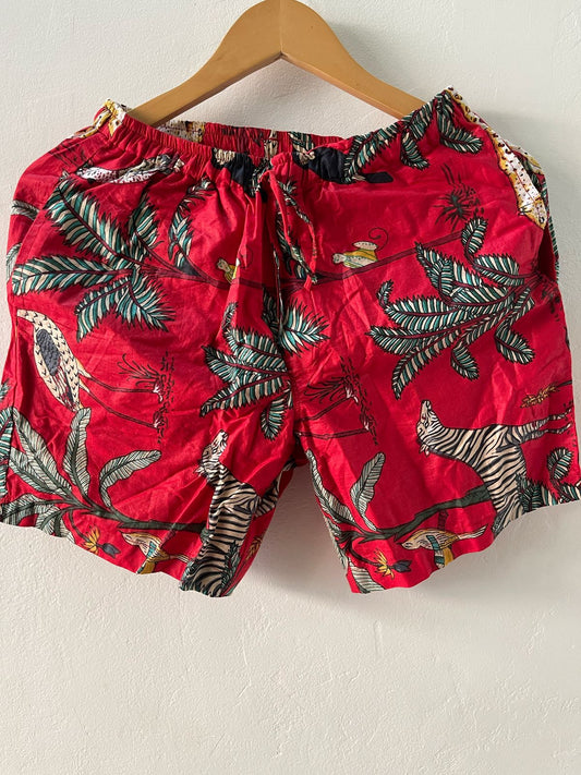 Jungle Print Men's Cotton Shorts