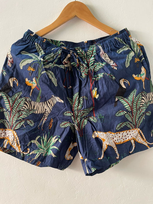 Jungle Print Men's Cotton Shorts