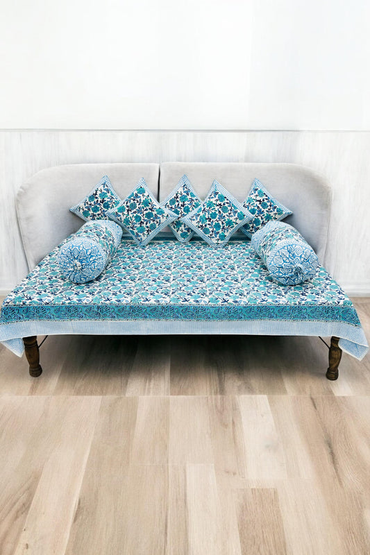 PREMIUM HAND BLOCK PRINTED DIWAN SET OF (8 PCS)