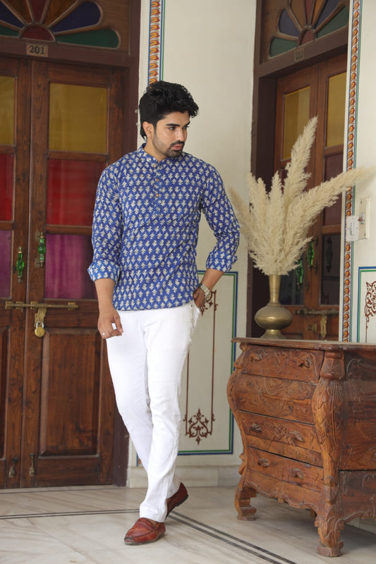 Handblock Cotton Printed Short Kurta