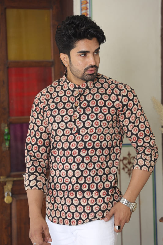 Handblock Cotton Printed Short Kurta