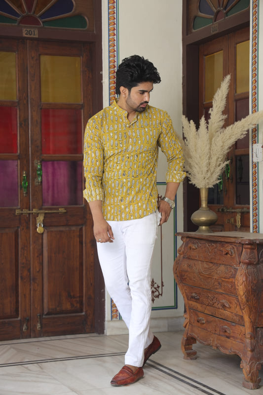 Handblock Cotton Printed Short Kurta