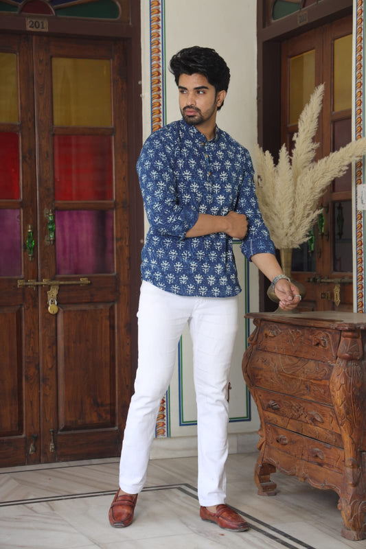 Handblock Cotton Printed Short Kurta