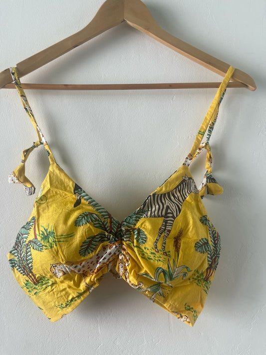 Jungle Prints Cotton Padded Lace Bralette