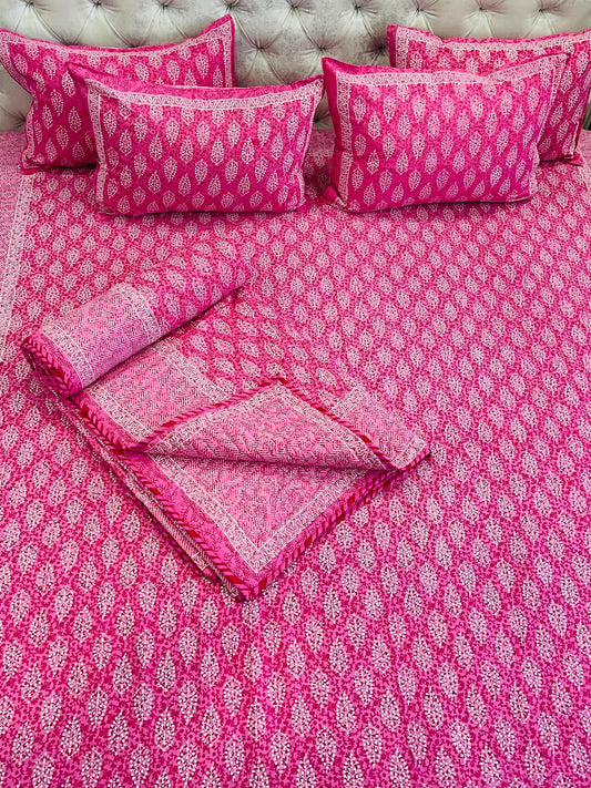 Beautiful Daabu Printed Double Size 6 Pc. Comforter set