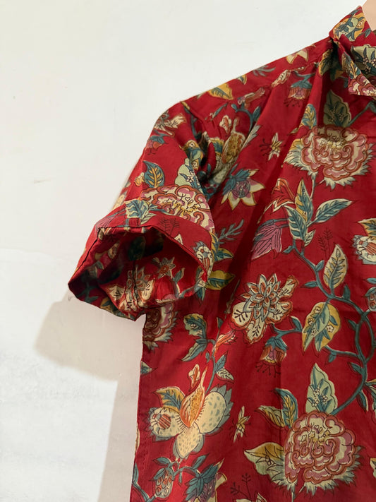 Floral Print Cotton Print Mens Shirt