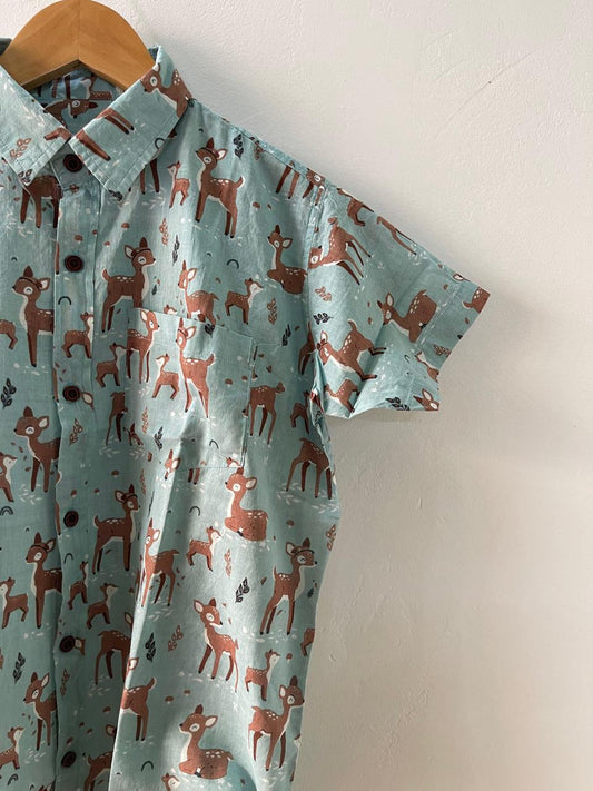 Kids Deer Print Stylish Comfort Shirt- Oversized