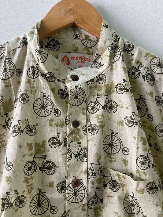 Kartikeya Jaipur Block Printed Bicycle Shirt