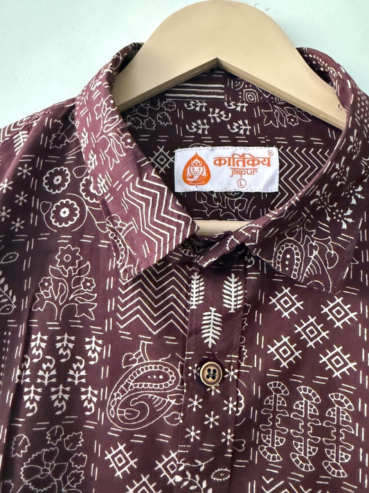 Kalamkari Print Cotton Shirt for Men