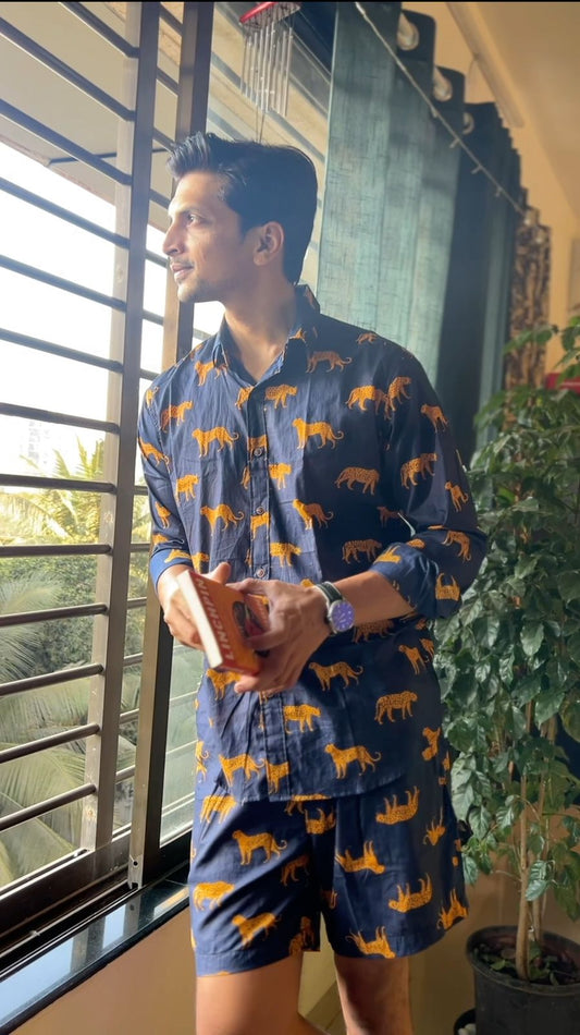 Jungle Print Vintage Co ord Sets Mens