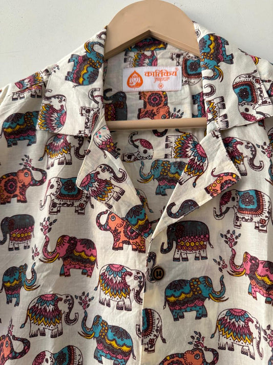 Mens Traditional Elephant Camp Cotton Shirt - Limited Edition