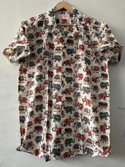 Mens Traditional Elephant Camp Cotton Shirt - Limited Edition