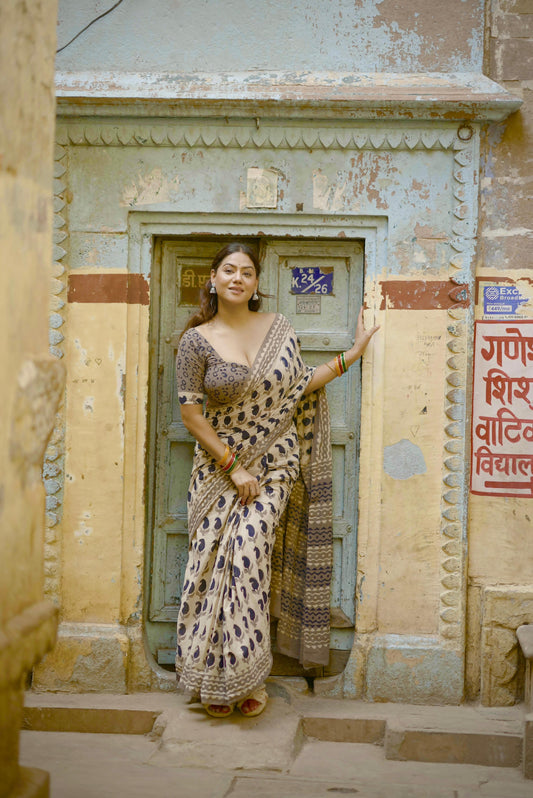 Handblock Cotton Printed Sarees LRS X Tanya Desai