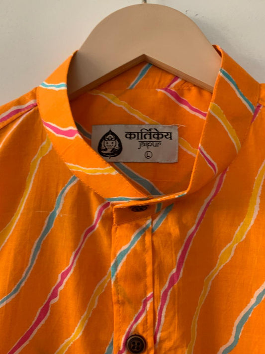 Lehariya Print Double Flap Pocket Shirt For Men