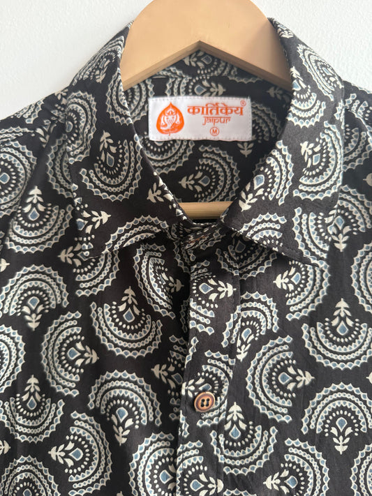 Sanganeri Print Cotton Mens Full Sleeves Shirt