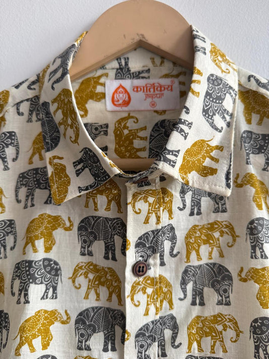 Camel Print Cotton Mens Full Sleeves Shirt