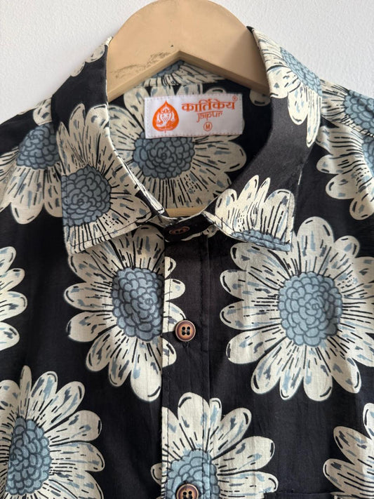 Floral Prints Cotton Mens Full Sleeves Shirt