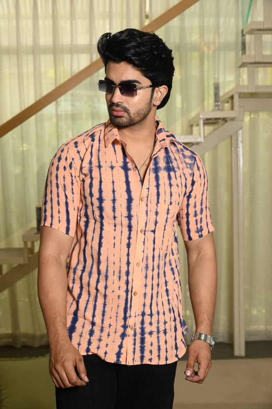 Classic Tie Dye Plus Size Cotton Shirt for Men - Artist Edit