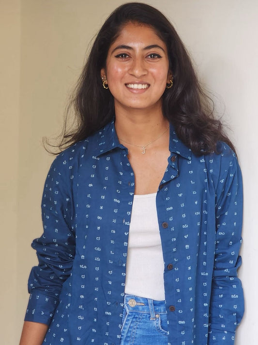 Kannada Alphabet Full Sleeves Classic Shirt for Women