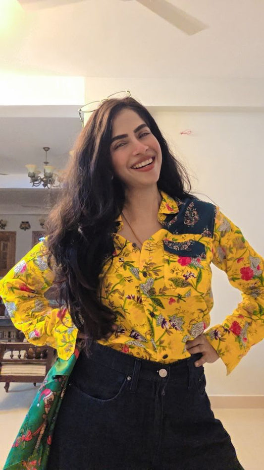 Niva Floral Vintage Womens Cotton Shirt by NAAN by Ratikha Venugopal