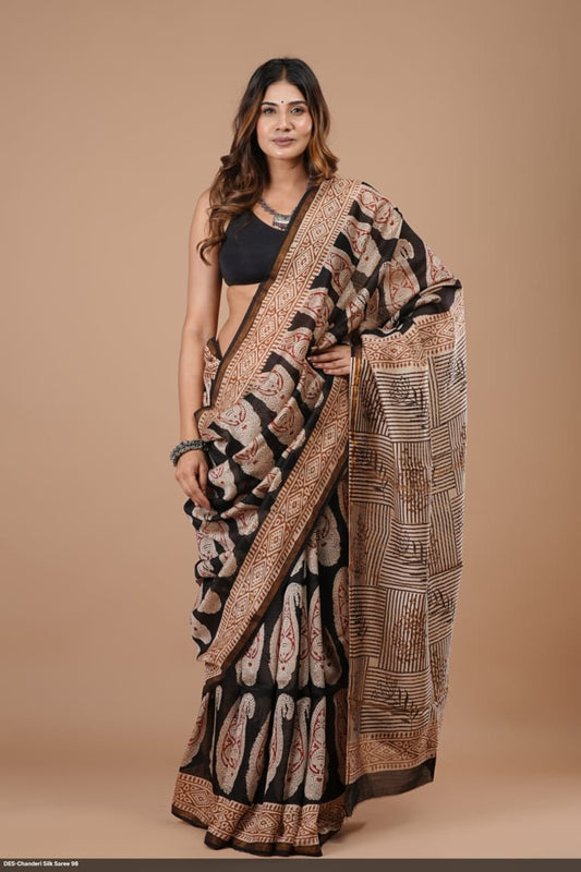 Beautiful Chanderi Saree with Blouse